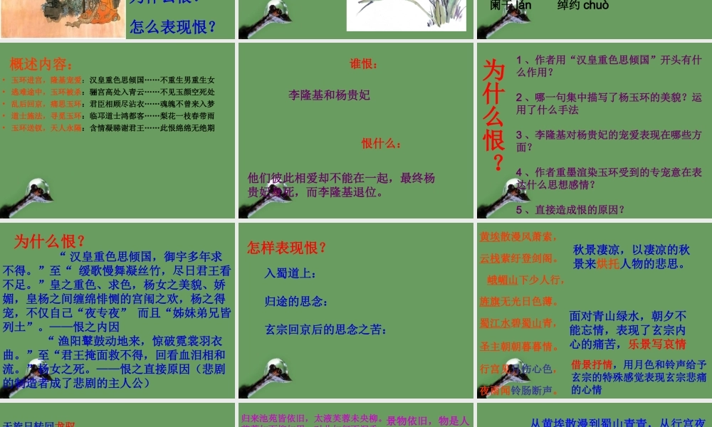 高中语文(白居易 长恨歌)课件1 鲁人版选修1 课件