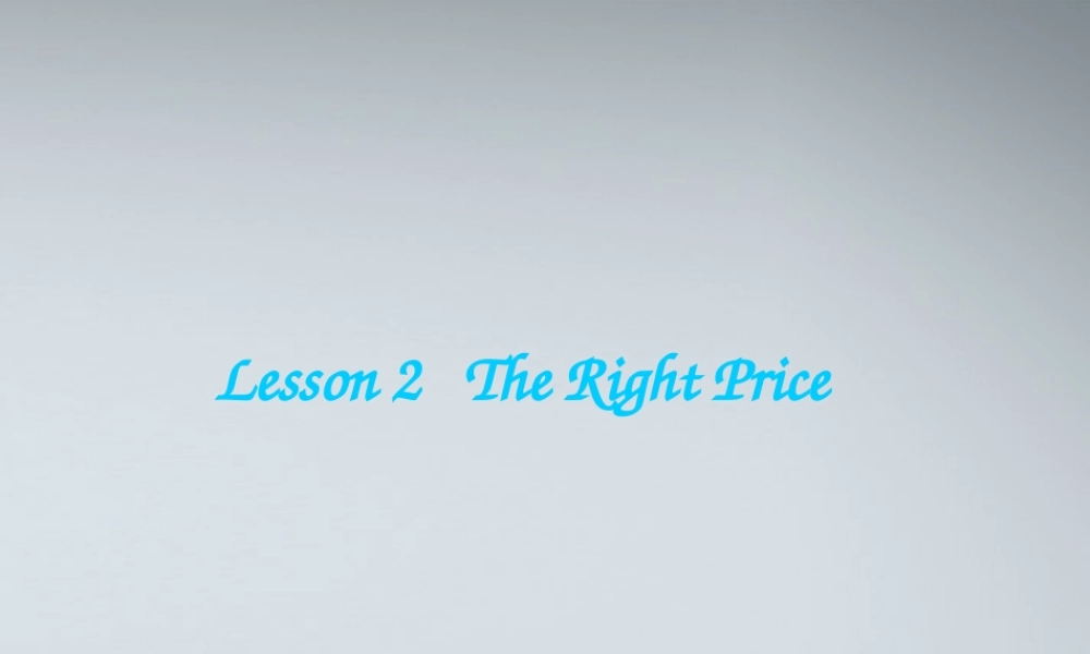 高中英语 unit10 lesson2the right price课件 北师大版必修4 课件