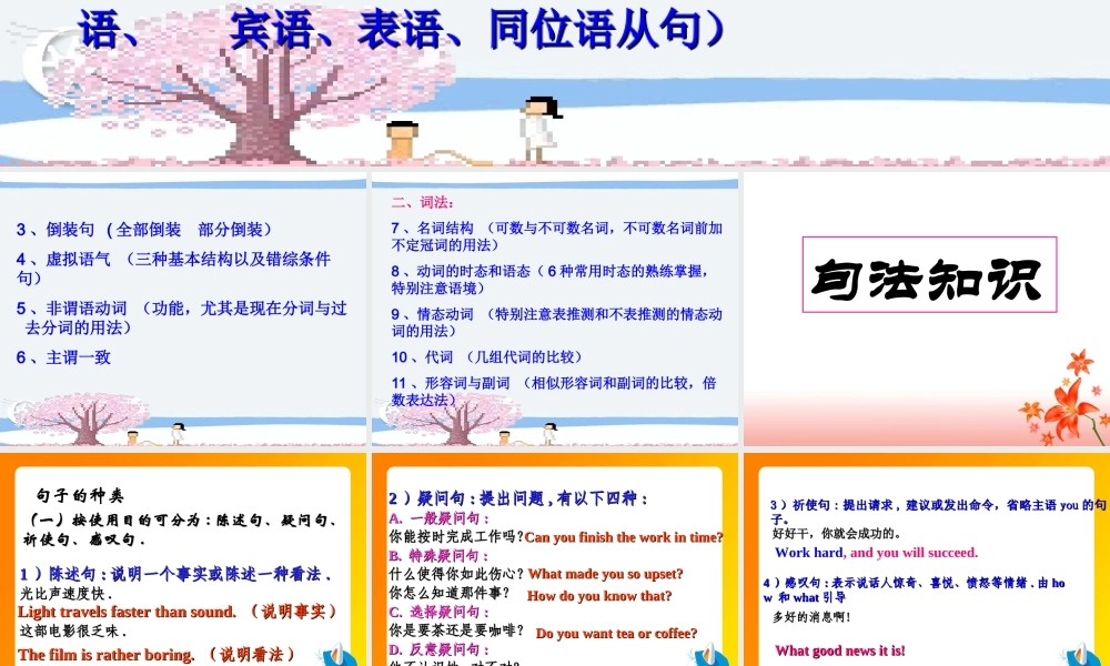 高考英语二轮专题复习-简单句、并列句 试题