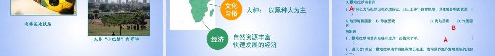 江苏省浦口四中七年级地理下册 8.3 撒哈拉以南非洲课件 新人教版 课件