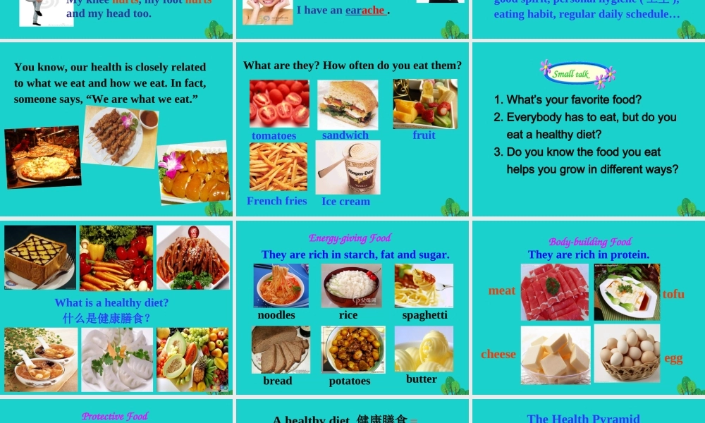 高中英语 Module 1 Our Body and Healthy Habits 话题回顾课件 外研版必修2 课件