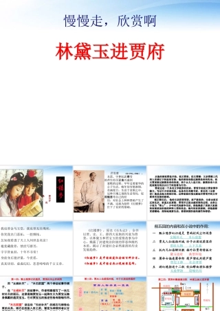 高中语文教师竞赛作品(林黛玉进贾府)课件 苏教版必修2 课件