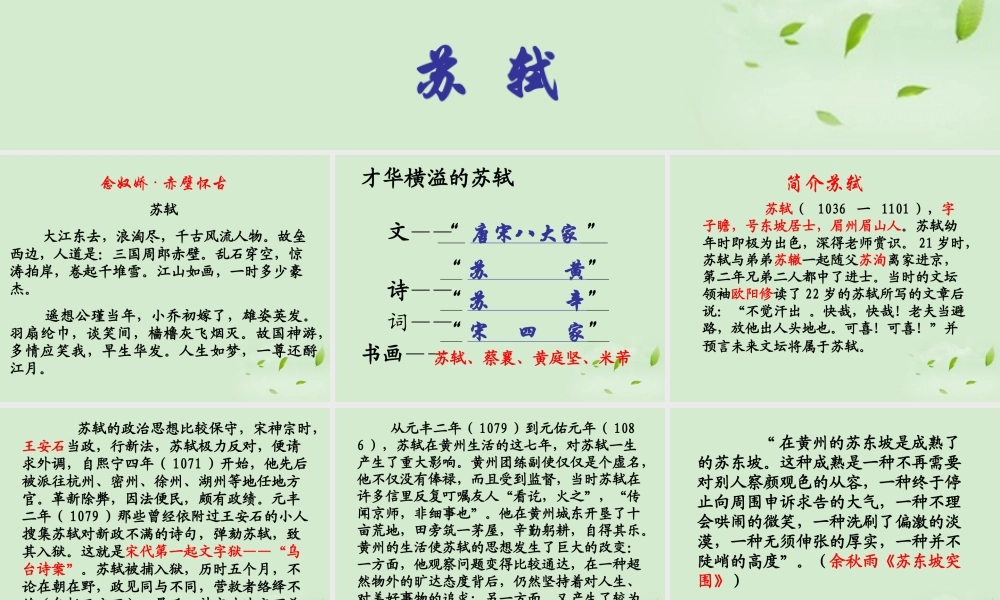 高中语文(赤壁赋)课件4 苏教版必修1 课件