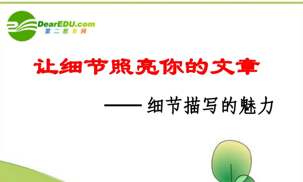 高中语文 作文指导让细节照亮你的文章课件 新人教版 课件