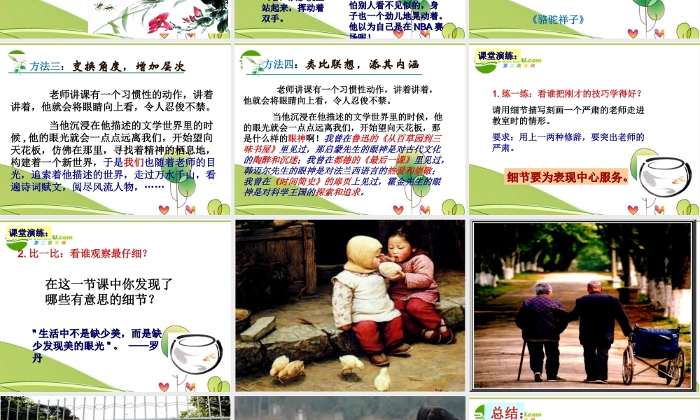 高中语文 作文指导让细节照亮你的文章课件 新人教版 课件