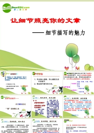 高中语文 作文指导让细节照亮你的文章课件 新人教版 课件