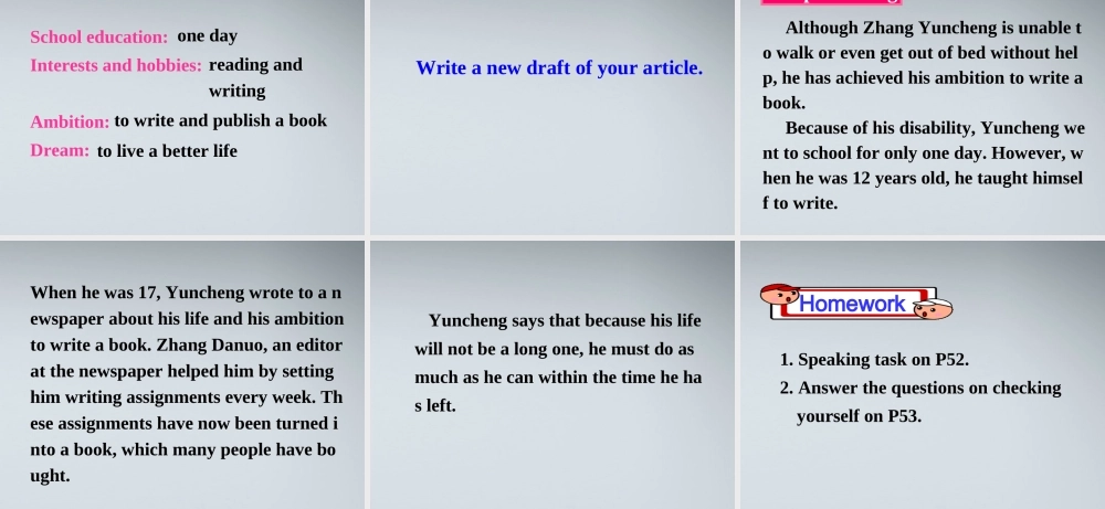 高中英语 Unit 1 Living well Workbook课件 新人教版选修7 课件