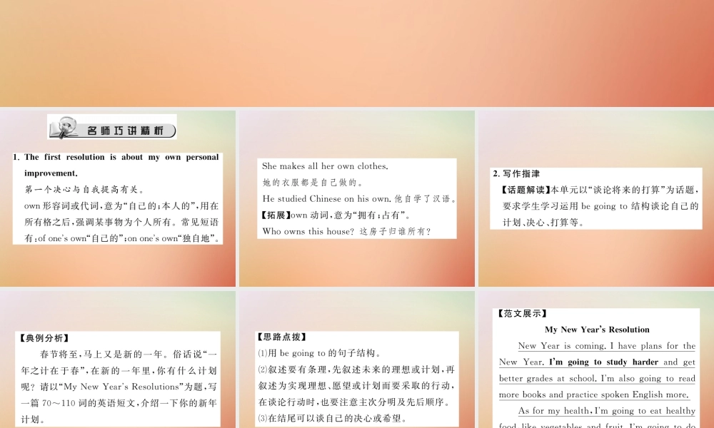 秋八年级英语上册 Unit 6 I m going to study computer science(第5课时)Section B(3a Self Check)习题课件 (新版)人教新目标版 课件