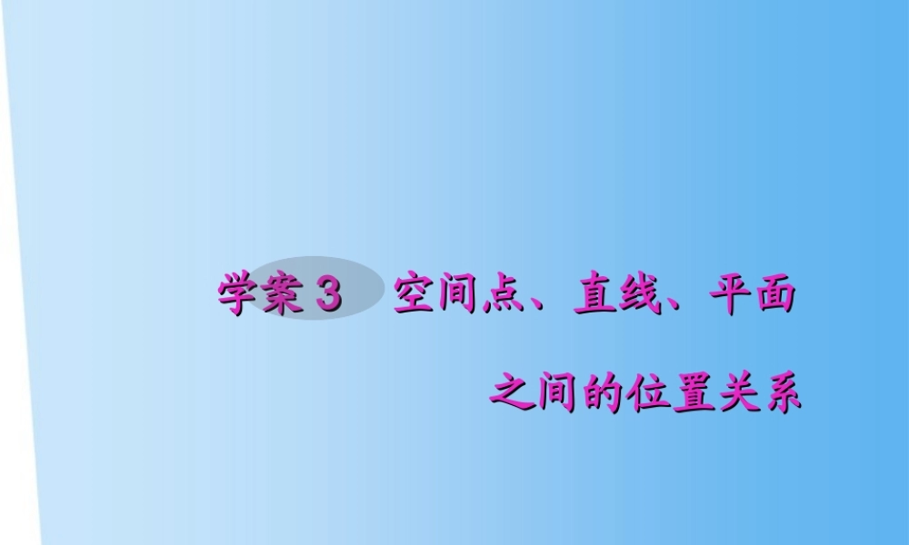 高考数学一轮复习 7.3 空间点、直线、平面之间的位置关系精品课件 文 新人教A版 课件