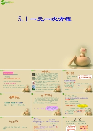 浙江省泰顺县罗阳二中八年级数学下册 2.1 一元一次方程1课件 浙教版 课件