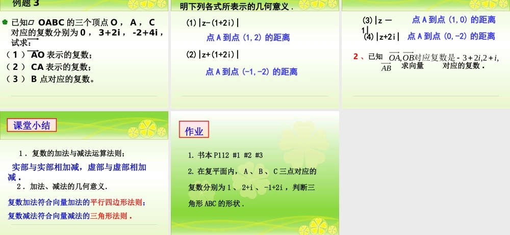 3.2.1复数代数形式的加、减运算及其几何意义