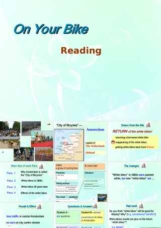 高中英语 Unit9 lesson1 On your bike课件2 北师大版必修3 课件