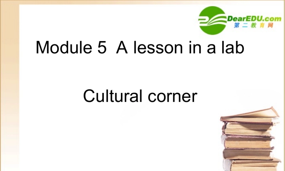 高中英语 module5 A lesson in a lab-cultural corner课件 外研版必修1 课件