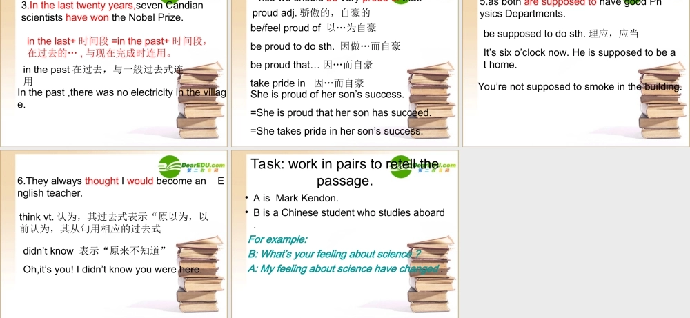 高中英语 module5 A lesson in a lab-cultural corner课件 外研版必修1 课件
