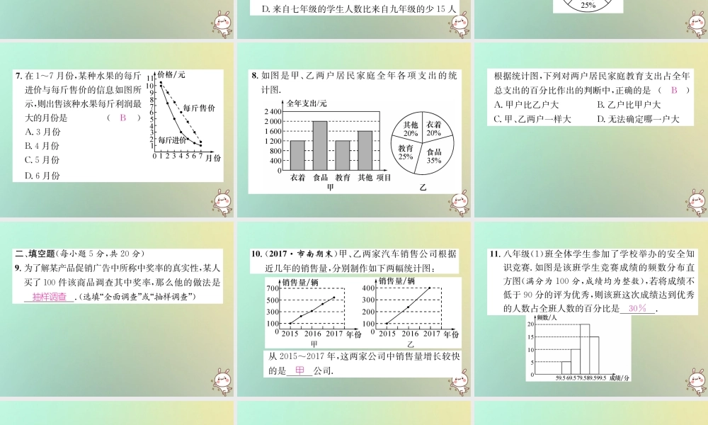 秋七年级数学上册 周清检测(10)习题课件 (新版)湘教版 课件