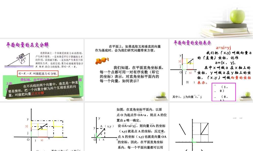 高二数学上册 8.1(向量的坐标表示及其运算)课件一 沪教版 课件
