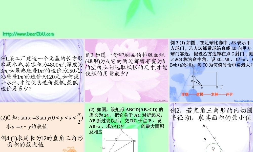 高二数学不等式的应用 苏教版 课件