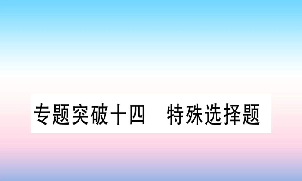 甘肃省中考英语 第二篇 中考专题突破 第一部分 语法专题 专题突破14 特殊选择题课件 (新版)冀教版 课件