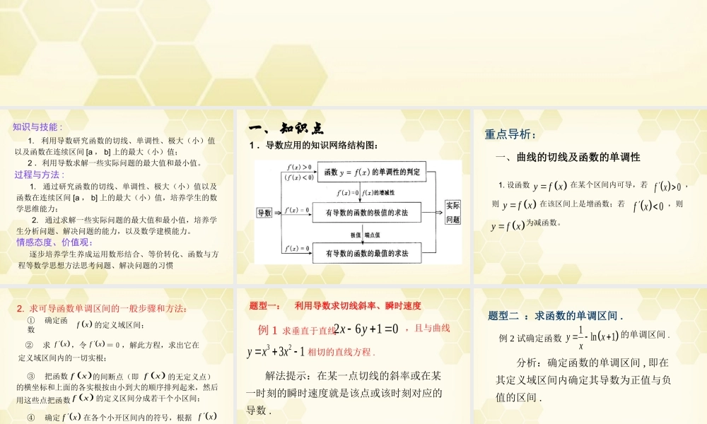 高中数学 3-3(导数的应用)课件 新人教B版选修1-1 课件