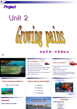 高中英语必修1 Unit 2 project课件
