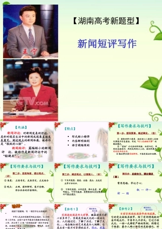高考语文 复习：新闻短评写作课件