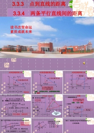 高中数学 点到直线的距离与平行直线间的距离课件 新人教B版必修2 课件