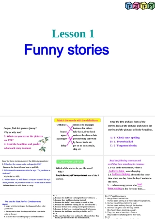 高中英语Unit 17 Lesson 1 Funny stories课件 北师大版 必修6 课件