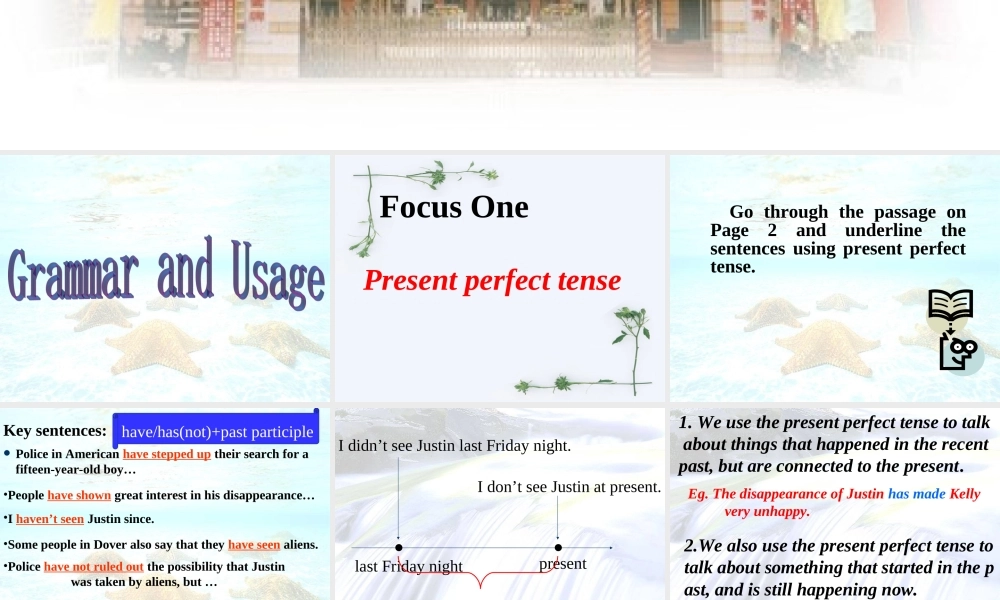 高中英语Unit 1 Tales of unexplained-Grammar ppt 课件