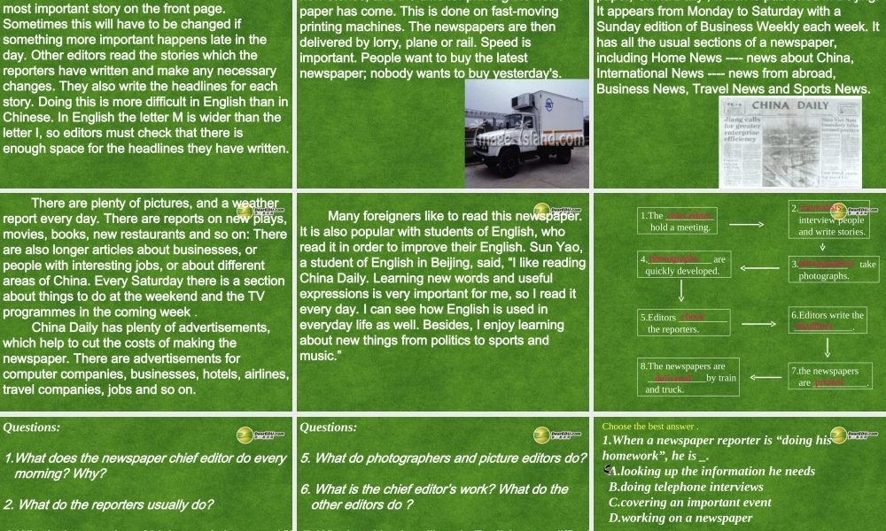 高中英语 Newspapers 课件