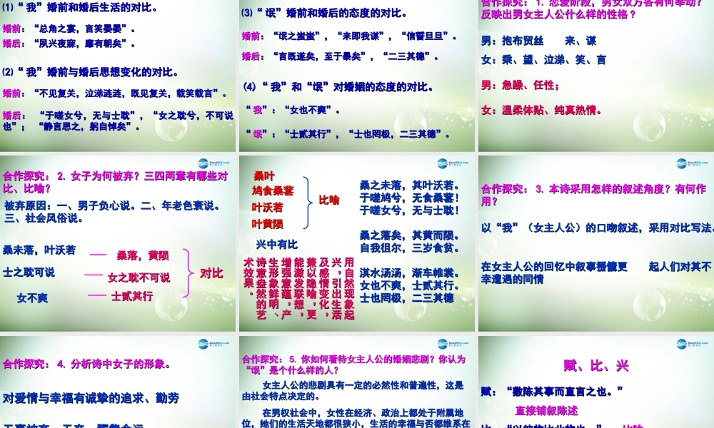 高中语文 氓课件 粤教版必修1 课件