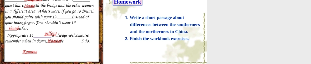 高二英语选修6 第三单元READING 课件