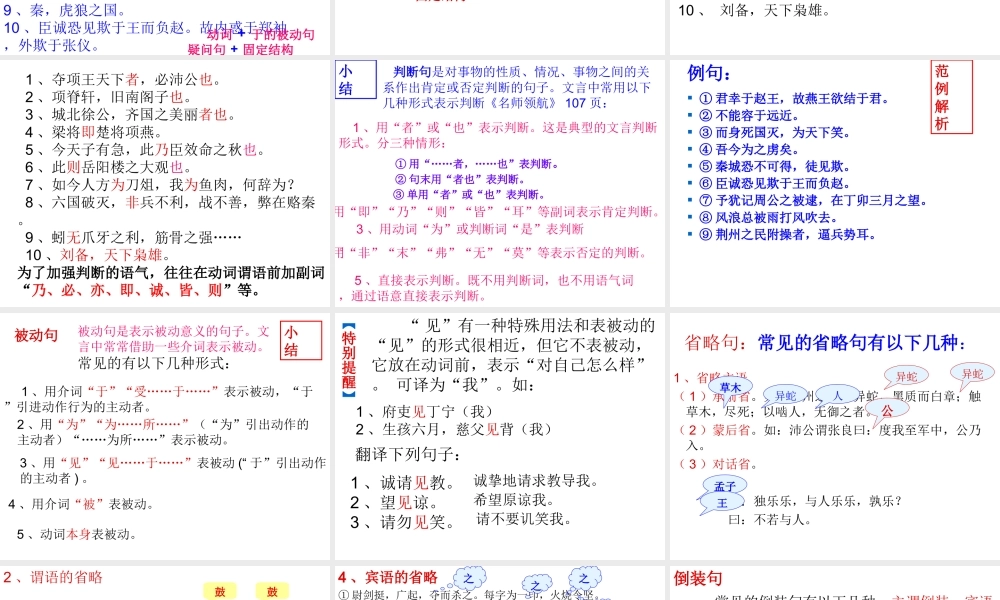 高考语文 文言文句式复习课件