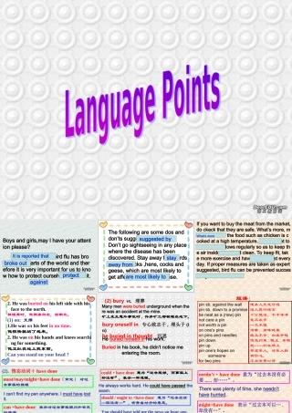 高二英语下学期Unit anguage points课件 人教版 课件
