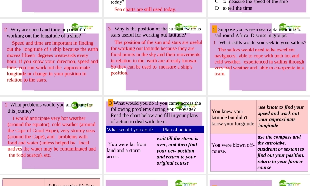 高中英语 Unit2Sailing the oceans-Textbook课件 新人教选修9 课件