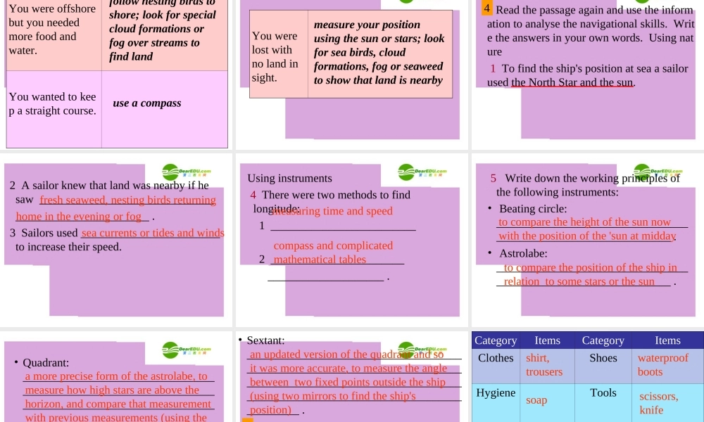 高中英语 Unit2Sailing the oceans-Textbook课件 新人教选修9 课件