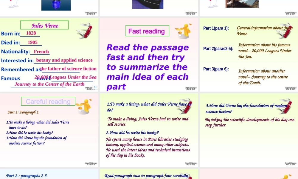 高二英语课件unit12 Fact and fantay reading 课件