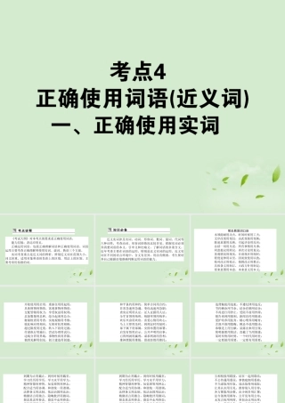 高考语文第一轮总复习 第一模块 考点4 正确使用词语(近义词)课件