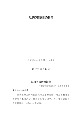 返岗实践研修报告
