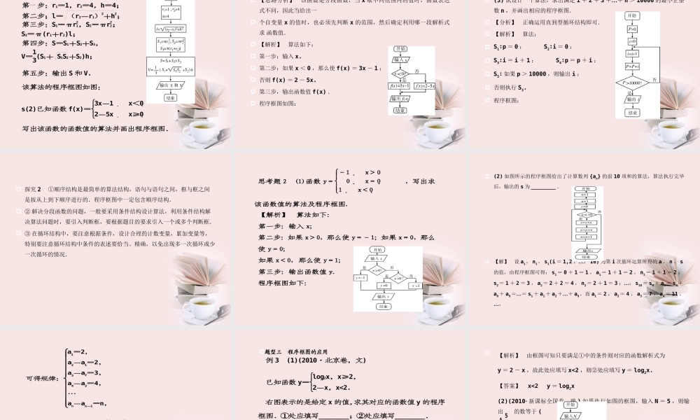 高考数学一轮复习 (算法初步、推理证明与复数)第1课时 算法与框图课件