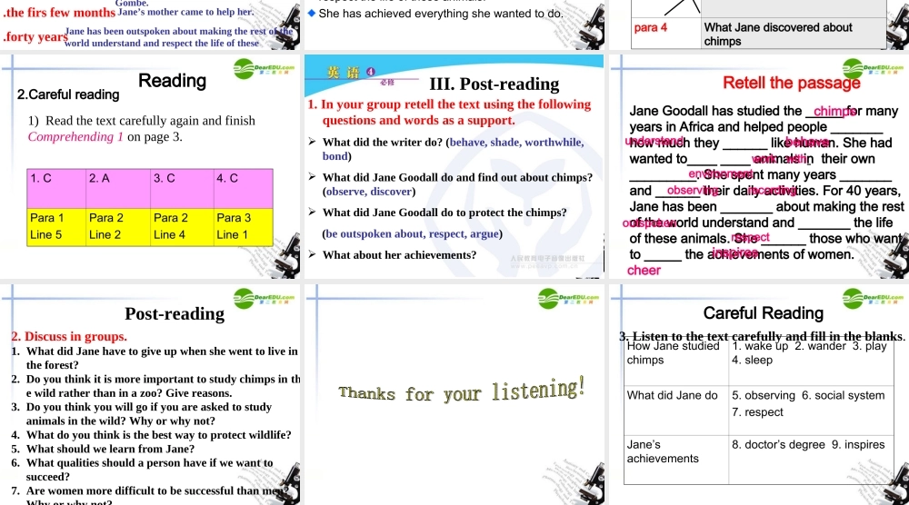 高中英语 unit1 reading 课件 新人教版必修4 课件