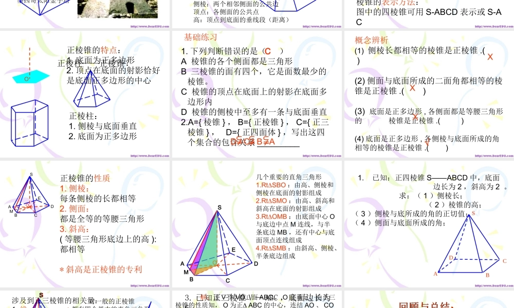 高二数学棱锥的概念与性质课件