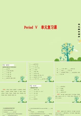 英语 Unit 5 Enjoying novels Period Ⅴ 单元复习课课件 新人教版选修10 课件