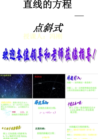 高中数学课件—点斜式 课件