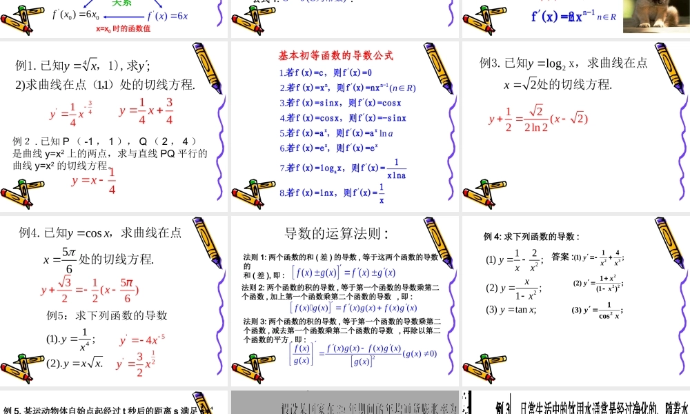 高中数学 121导数的计算课件1 新人教A版选修2-2 课件