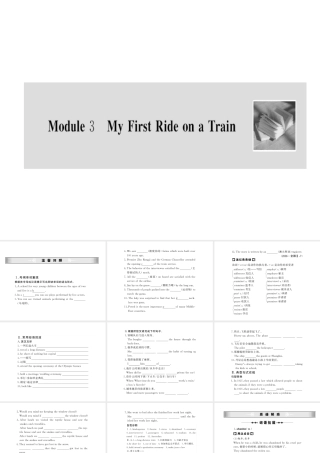 高考英语第一轮复习精品课件：必修一  Module 3  My First Ride on a Train外研社 课件