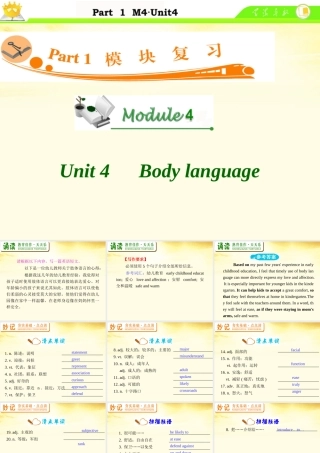高中英语总复习 M4 Unit 4 Body language课件