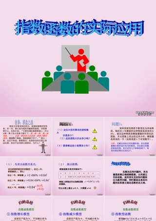 高一数学指数函数的实际应用 苏教版 课件