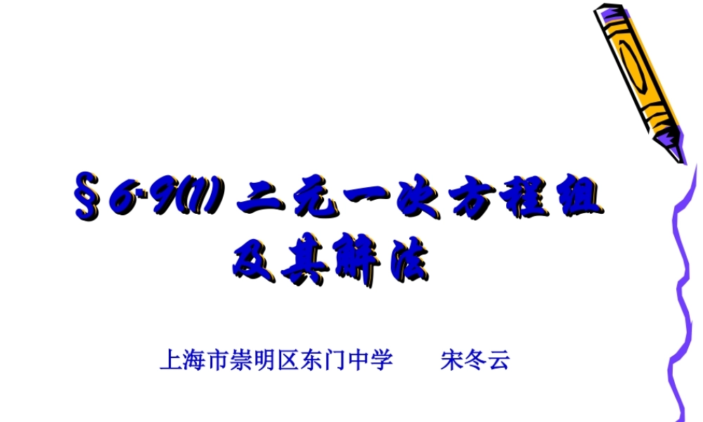 6.9二元一次方程组及其解法