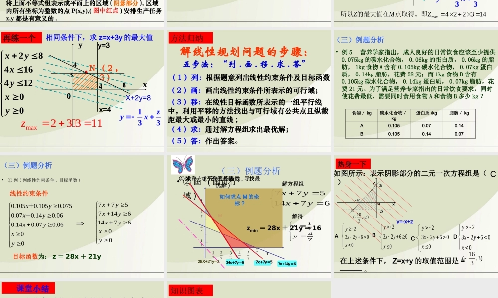 高中数学 3132简单的线性规划问题第2课时课件 新人教A版必修5 课件