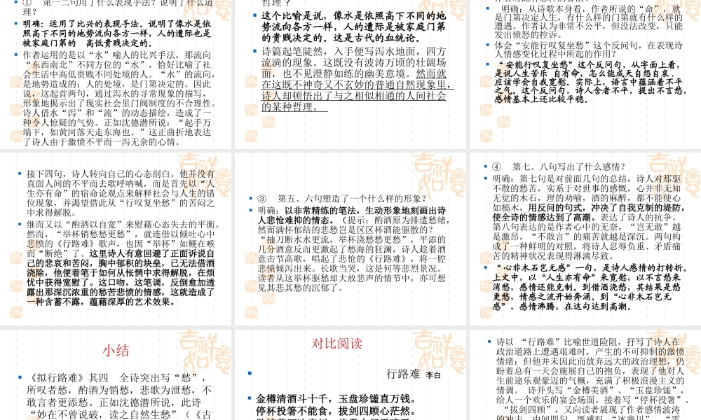高中语文：13(拟行路难)PPT课件(新人教选修) 课件